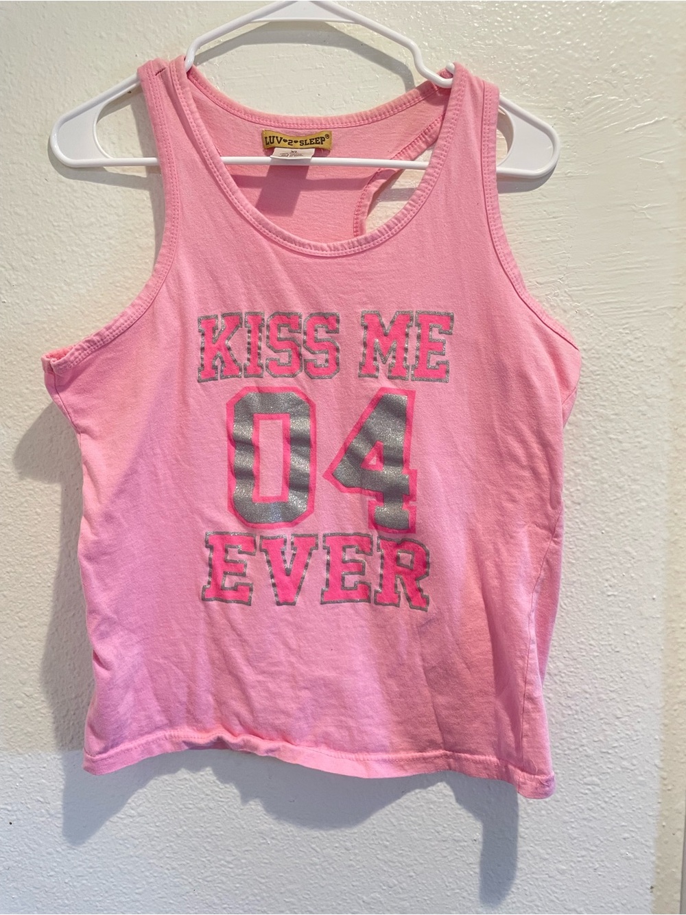 🌸 Y2K Luv 2 Sleep Pink Graphic Tank Top XL 💖 04 Ever